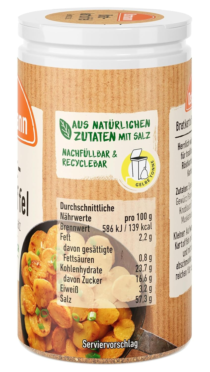 Ostmann Gewürze - Bratkartoffel Gewürzsalz | Pikant-salziges Gewürz für Kartoffelgerichte | 60 g v Der Streudose