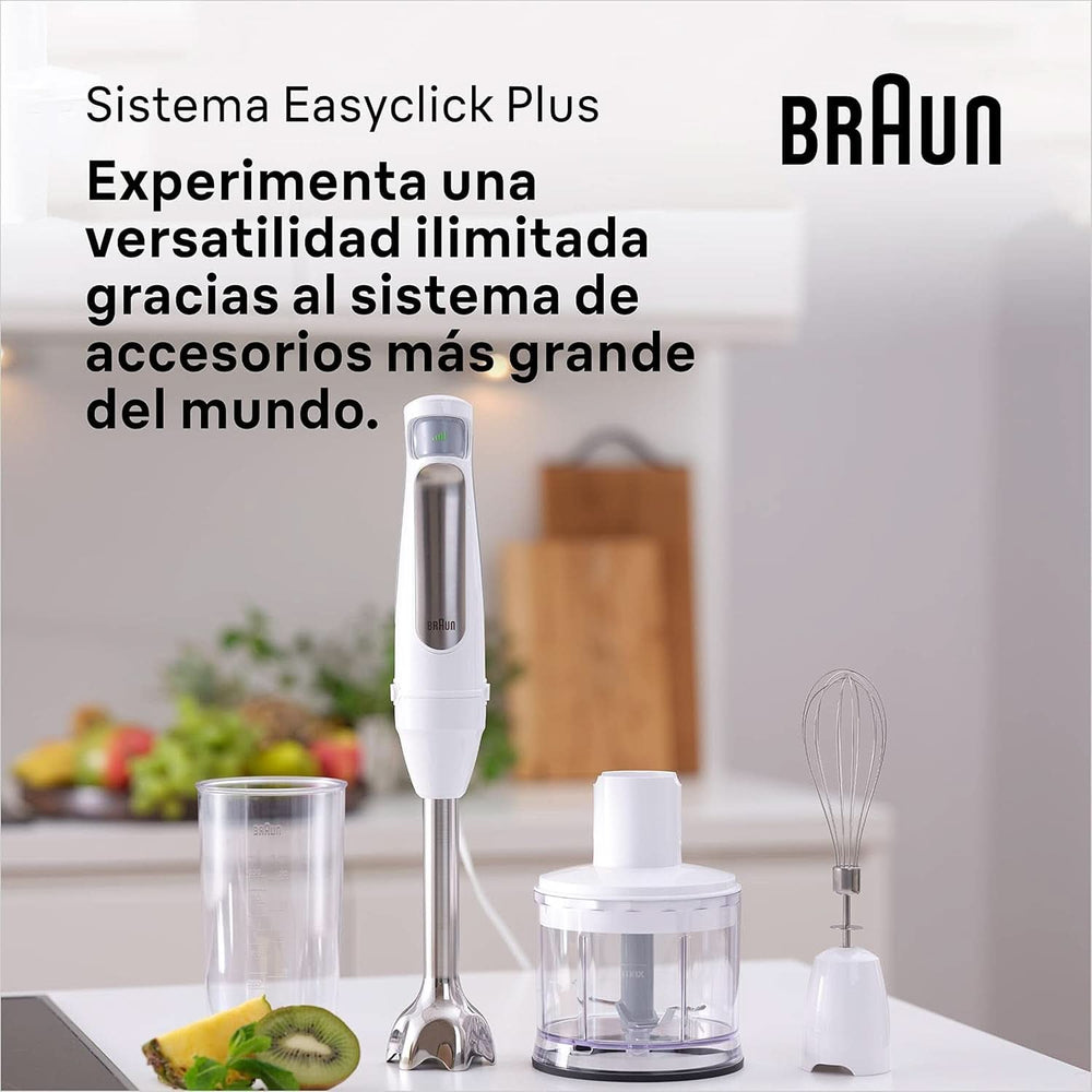 Braun Homehold Hogar Multiquick 7 Armmixer, Spritzschutz-Technologie, Spülmaschinenfest, Bpa-Freier Kunststoffbecher, MQ7000, 1000 W, Weiß Kitchen Naty Shop