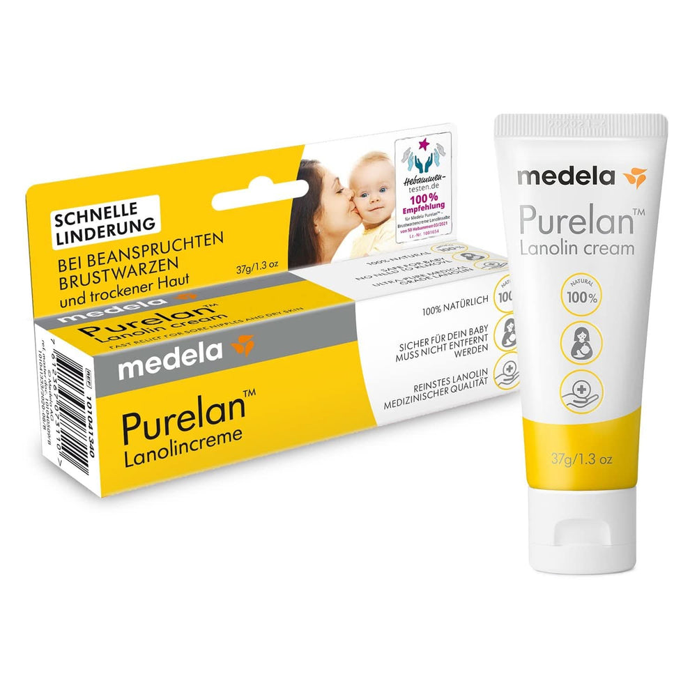 Medela Purelan 37 G Lanolincreme – Schnelle Hilfe Bei Beanspruchten Brustwarzen Und Trockener Haut – 100 % přírodní, hypoalergenní, Dermatologisch Getestet Und Frei Von Duftstoffen Příslušenství Jídlo a kojení Bebe Naty Shop Brustwarzencreme 3