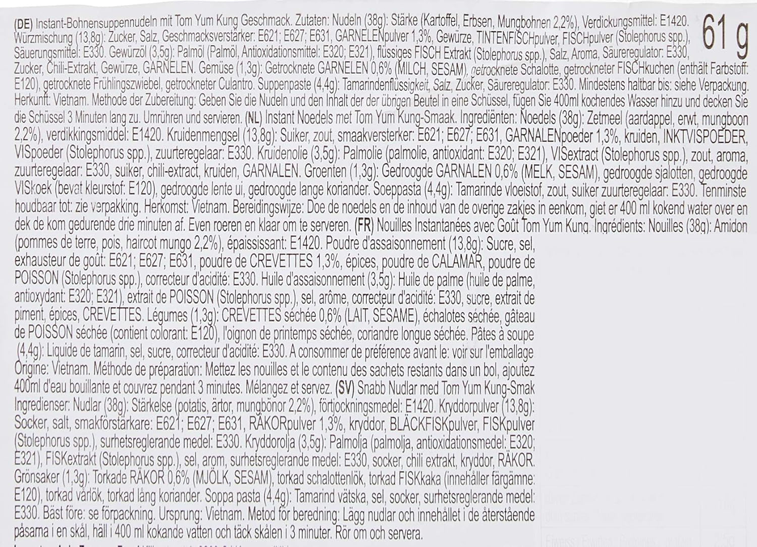 ACECOOK – instantní skleněné nudle GD Tom Yum – (1 x 61 gr)