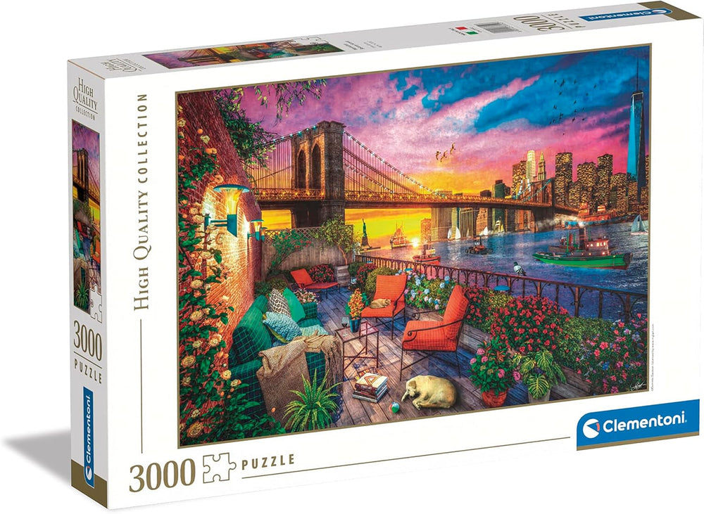 Clementoni - 33552 Collection - Manhattan Balcony Sunset, Puzzle 3000 piese pentru adulți și copii 10 ani, joc de îndemânare pentru întreaga familie Puzzle Naty Shop Titlu implicit