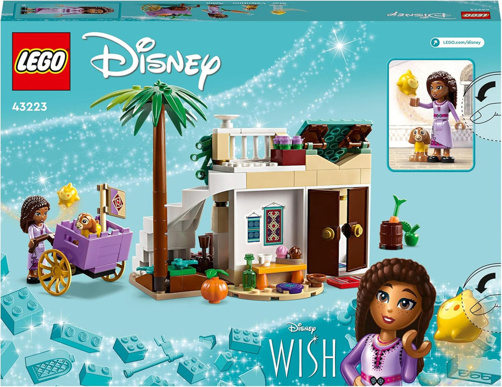 LEGO 43223 Disney Wish Asha v Rosas City, Filmová sada přání s trhem, Minipanenka Asha, Valentino jako kozička a figurky hvězd, Dárek pro děti od 6 let, Stavebnice pro dívky a chlapce Besuche den LEGO-Store