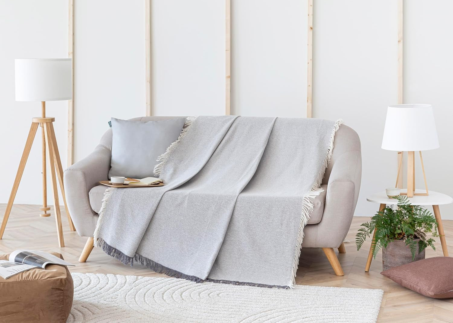 Multifunkční přehoz, přehoz, přehoz, přehoz na pohovku, Jarapas, jednobarevná (180 X 260 cm, tmavě šedá). Postele a přikrývky Besuche den Todocama-Store