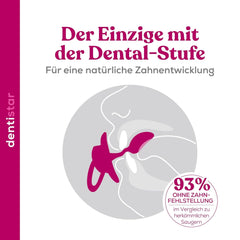 Suzete de noapte din silicon dentistar, pachet de 3 - mărimea 3, de la 14 luni - Suzete care strălucesc în întuneric cu treaptă dentară - fără BPA - fabricate în Germania - Lună, galben