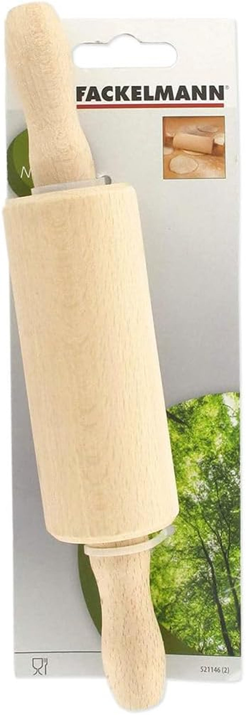 Fackelmann 521146 Nudelholz klein Holz Nudelholz Holz 23,5 x 4,5 cm hnědá