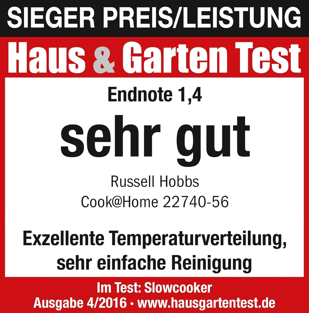 Pomalý hrnec Russell Hobbs, 3,5 l nepřilnavý, nerezová ocel, 3 nastavení teploty a funkce udržování teploty, 160W pomalý hrnec Naty Shop