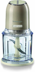 Ariete Vintage 438, Retro Elektrischer Gemüse- Und Ice-Crusher Mit 2 Geschwindigkeitsstufen, 4 Edelstahlklingen, Rutschfesten Standüßen, 600 Ml Fassungsvermögen, 400 W, béžová Mother and Child Naty Shop Beige