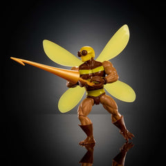 Masters of the Universe Origins Action Figure Buzz-Off din colecția de desene animate, aproximativ 14 cm înălțime, de la televiziunea din anii 1980, Bee Leader cu aripi și ochelari cu Javelin, JBM88 Action figures Naty Shop