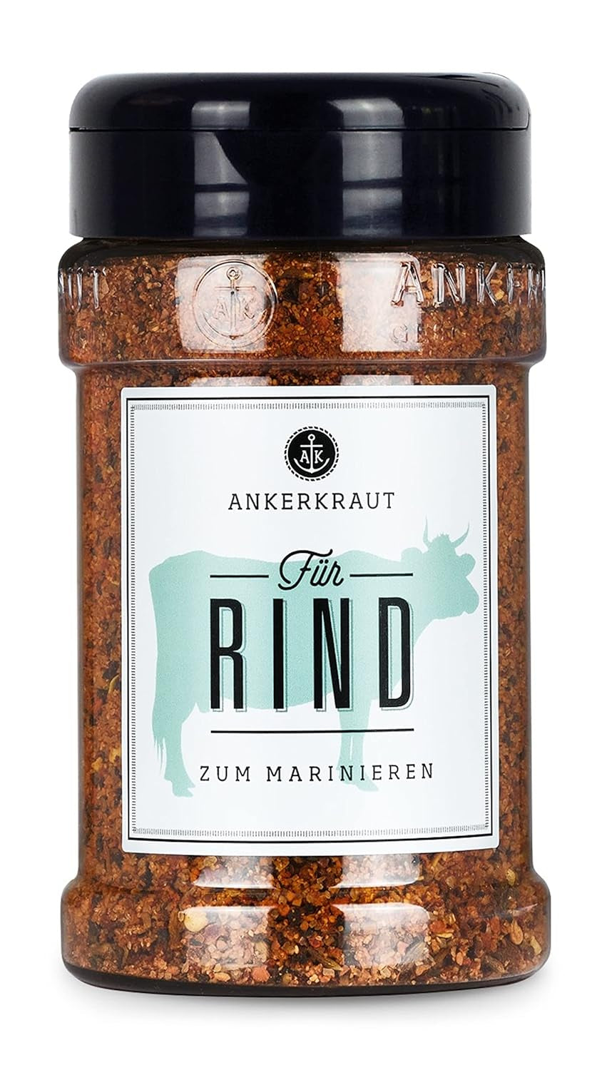 Ankerkraut Für Rind, Gewürz für Fleisch zum Würzen mit Aroma & Gesmack, lecker Kochen zu Hause, Steak Spareribs Brisket Braten würzen v Premium Qualität, 230 g im Streuer