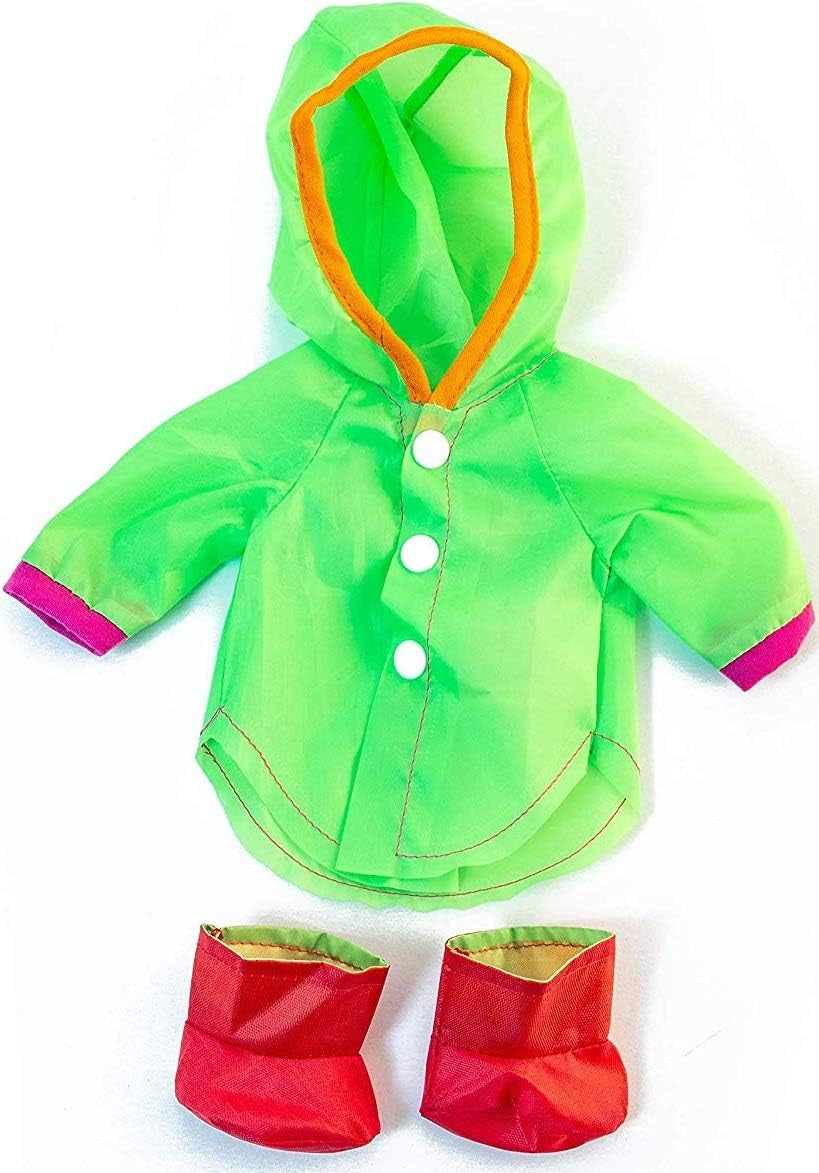 Miniland Set Puppenkleidung 32cm, girgeltes T-Shirt with Latzhose und Mütze, Übergangszeit