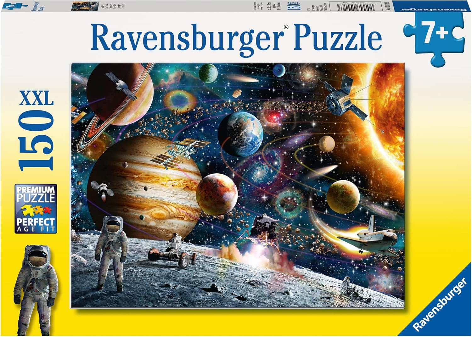 Ravensburger puzzle pentru copii - 10016 În spațiu - Puzzle spațial pentru copii cu vârsta de peste 7 ani, cu 150 de piese în format XXL Puzzle Naty Shop În spațiu