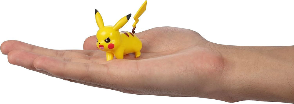 Pokémon Battle připraven! Sada 6dílných figurek - 11,4 cm Ash & Launching Pikachu, 5,1 cm Charmander, Rowlet, Piplup, Zorua - Oficiální licence - Velikonoční dárek pro děti, chlapce, dívky Akční figurky Naty Shop