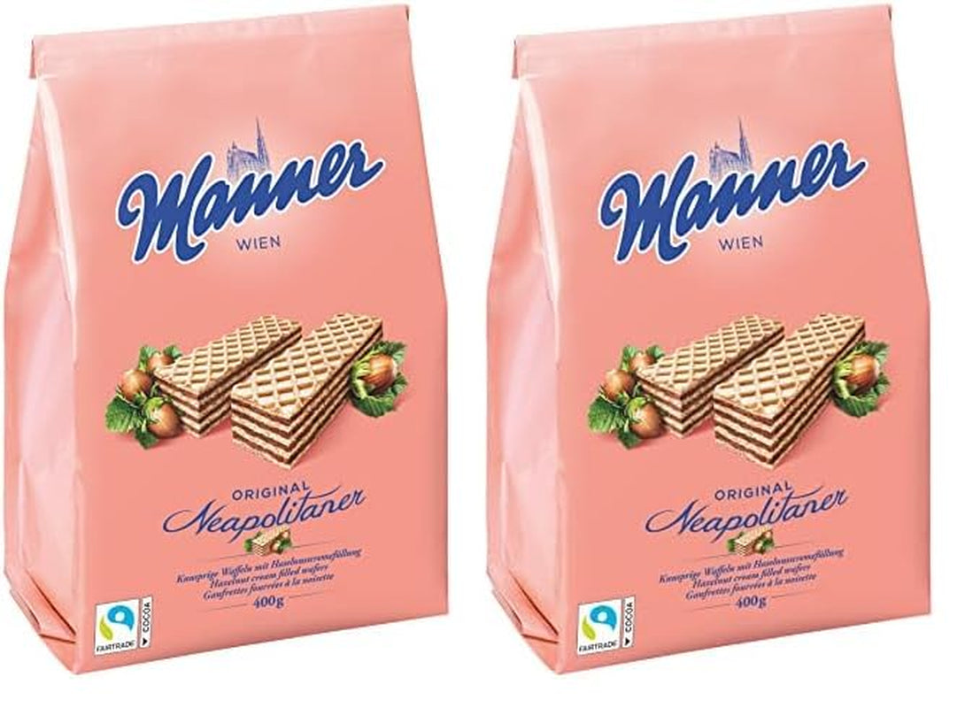 Manner Napolitans | Vafe crocante vegane cu cremă de alune | 1 pachet (400 g)