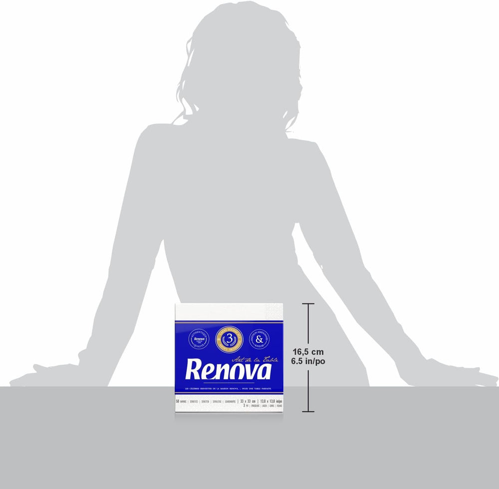 Șervețele de hârtie Renova, artă de masă, 50 de șervețele premium, 3 straturi