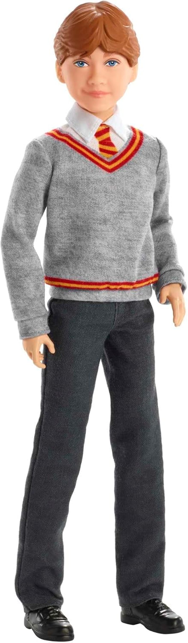 Mattel Harry Potter - Ron Weasley Sammlerpuppe (cca 26 cm) s Bradavickou uniformou, Nebelvírským hábitem a Zauberstabem, Spielzeug ab 6 Jahren FYM52
