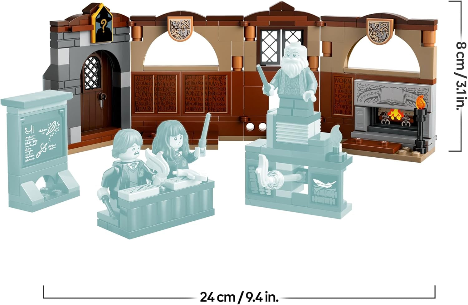 LEGO Harry Potter Schloss Hogwarts: Zauberkunstunterricht, sada se 3 minifigurkami, vč. Hermiona Granger & Ron Weasley, Wingardium Leviosa Funktion, Spielzeug für Mädchen & Jungen ab 8 Jahren 76442