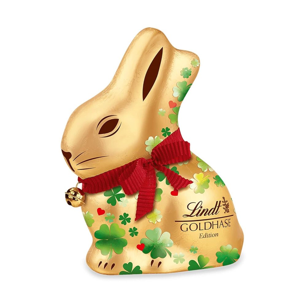 Lindt Chocolate Gold Bunny Lucky Charm Edition | 100 g | Zlatá mléčná čokoláda s velikonočním vzorem Lucky Charm | Velikonoční čokoláda | Čokoládový dárek | Čokoládový zajíček | Velikonoční zajíček