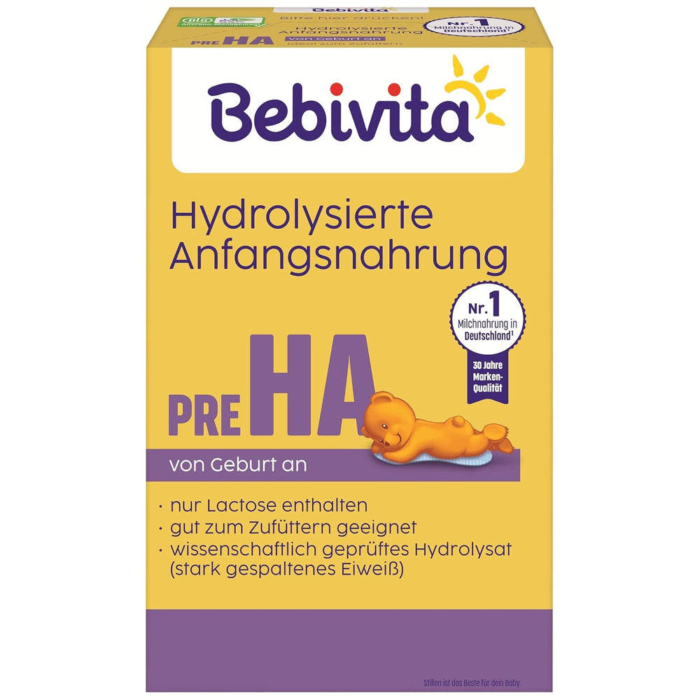 PRE HA (5 x 500 g), hydrolyzované sušené mléko od narození, obsahuje pouze laktózu jako sacharid, vhodné pro dokrmování
