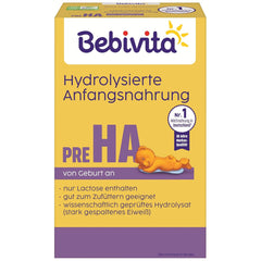 PRE HA (5 x 500 g), hydrolyzované sušené mléko od narození, obsahuje pouze laktózu jako sacharid, vhodné pro dokrmování