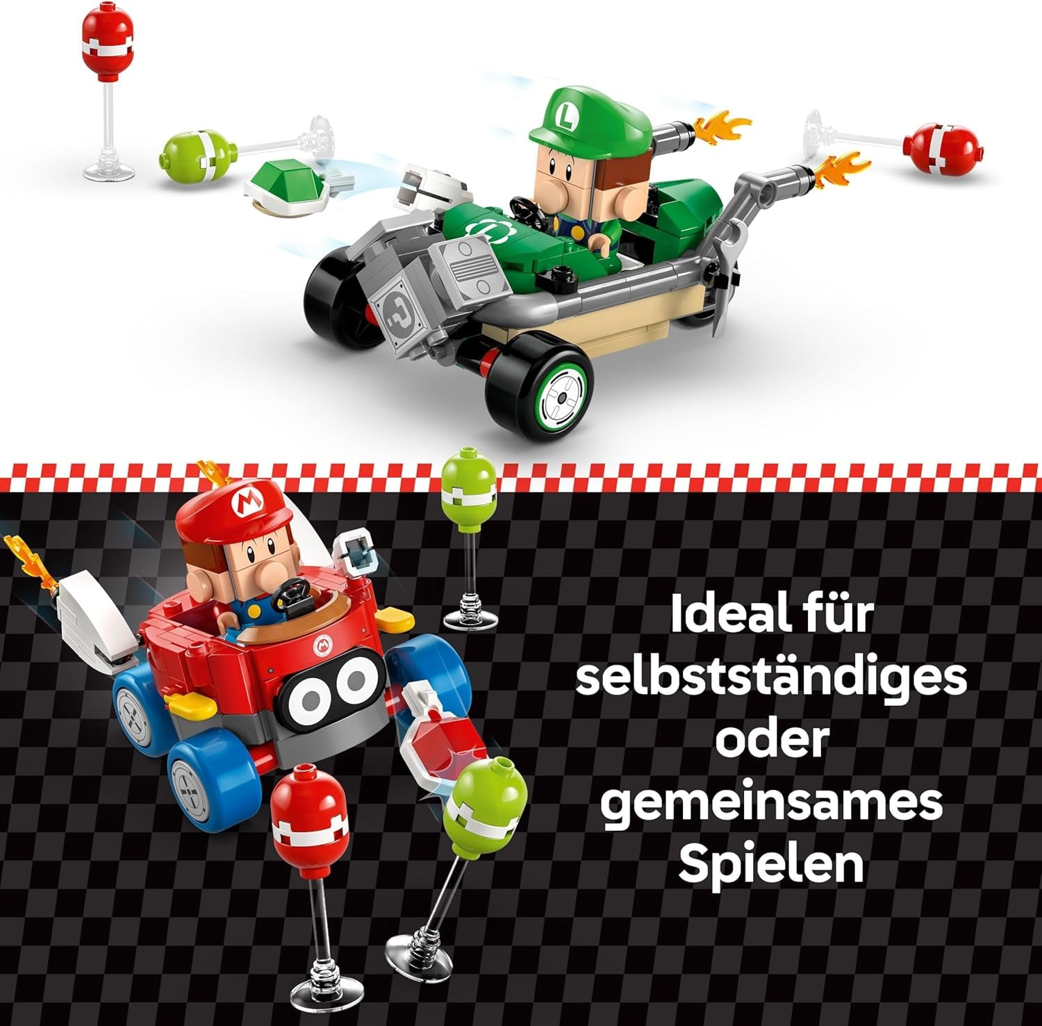 LEGO Mario Kart - Baby Mario vs. Baby Luigi Nintendo Sběratelské figurky 2 sestavitelné Speedmen Dárek pro kluky, dívky a hráče 8+ dobrodružná hračka 72034 Stavebnice Besuche den LEGO-Store