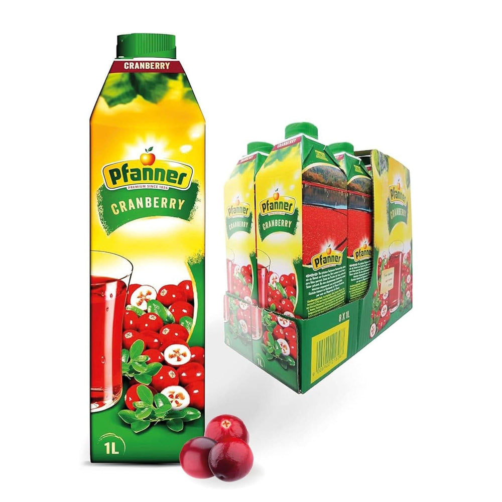 Pfanner Jahodový ovocný nektar (8 X 1 litr) - 30% podíl ovoce - jahodový nápoj Naty Shop Cranberry