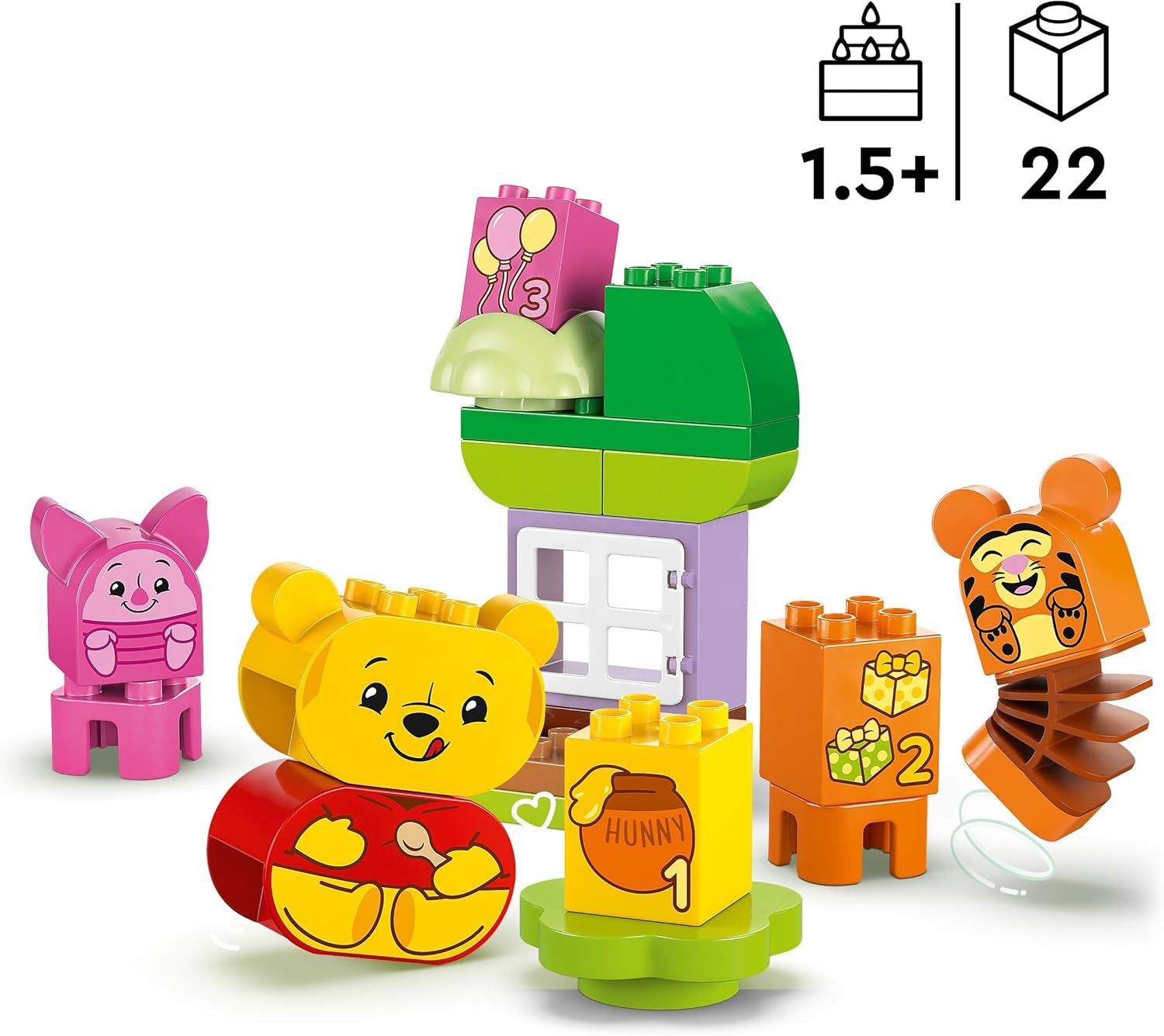 LEGO DUPLO - Narozeninová párty Disneyho Medvídka Pú - vzdělávací hračka pro předškoláky - sada 3 minifigurek včetně Medvídka Pú, Tygra a prasátka - tip na dárek pro chlapce a dívky od 1,5 roku 10457 Beuche stavebnice v LEGO-Store