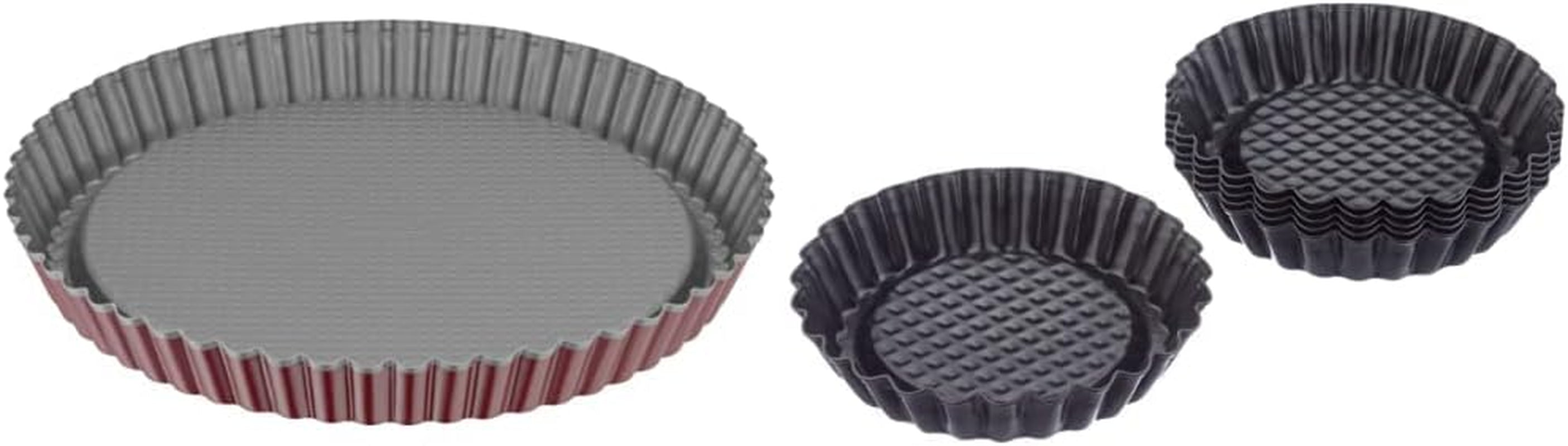 ORIGINAL KAISER Classic plus Obstbodenform 28 Cm, 28,4 X 28,4 X 3,5 Cm & Classic Mini Torteletts 6 Stück, Tartelette Förmchen 10 Cm, Tarteform Klein, Tortelettförmchen Antihaftbeschichte Classic Formy a plechy na pečení Mitlet Plus Bundle Naty Torte Shop