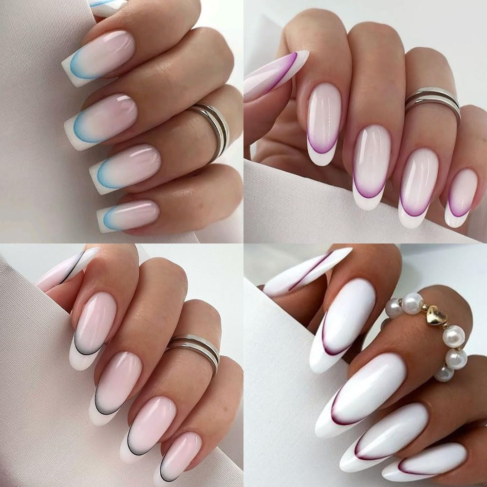 9 culori autocolante pentru unghii franceze autocolante pentru unghii franceze folie de unghii autoadezive unghii franceze autocolante gradient vârf francez autocolante pentru unghii arta unghiilor autocolante design unghii accesorii unghii