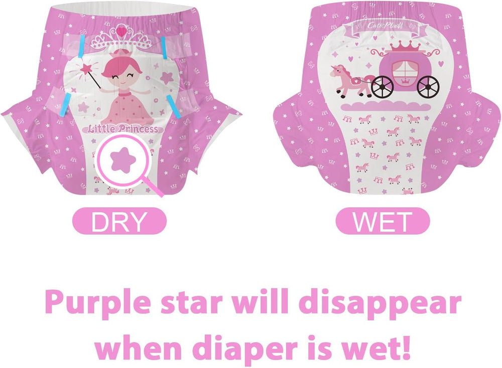 Plenky pro dospělé CutiePlusU, 10 kusů, jednorázové inkontinenční kalhotky s prostěradlem pro ženy a muže, maximální savost přes noc - malá princezna (velká velikost 94-119 cm)