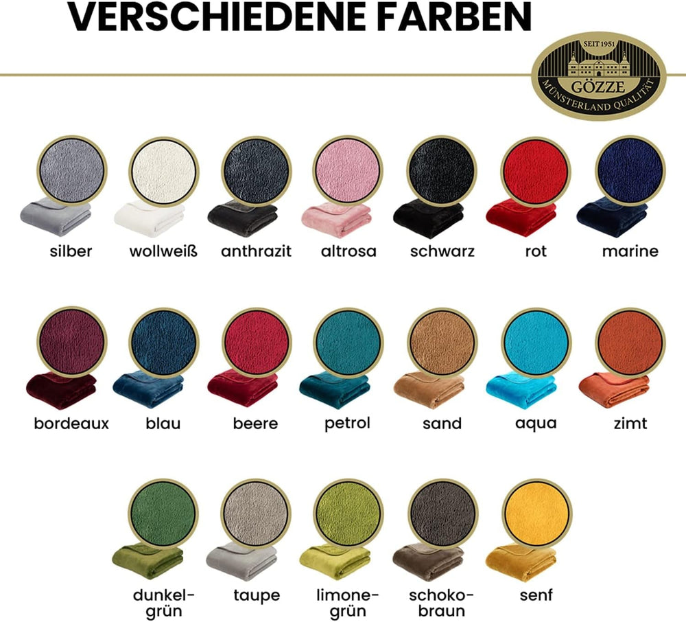 Gözze - Pohodlná deka Premium kašmírový pocit, 500 G/M², 180 X 220 Cm - hořčice Postele a přikrývky Besuche den Gözze-Store