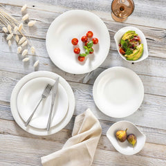 vivo - Villeroy & Boch Group – Essential White Dinner Set 18 tlg. Weiß, Spülmaschinenfest, Mikrowellensicher, Geschirr Set für 6 Personen, Müslischalen, Speiseteller, Dessertteller, Premium Porzellan