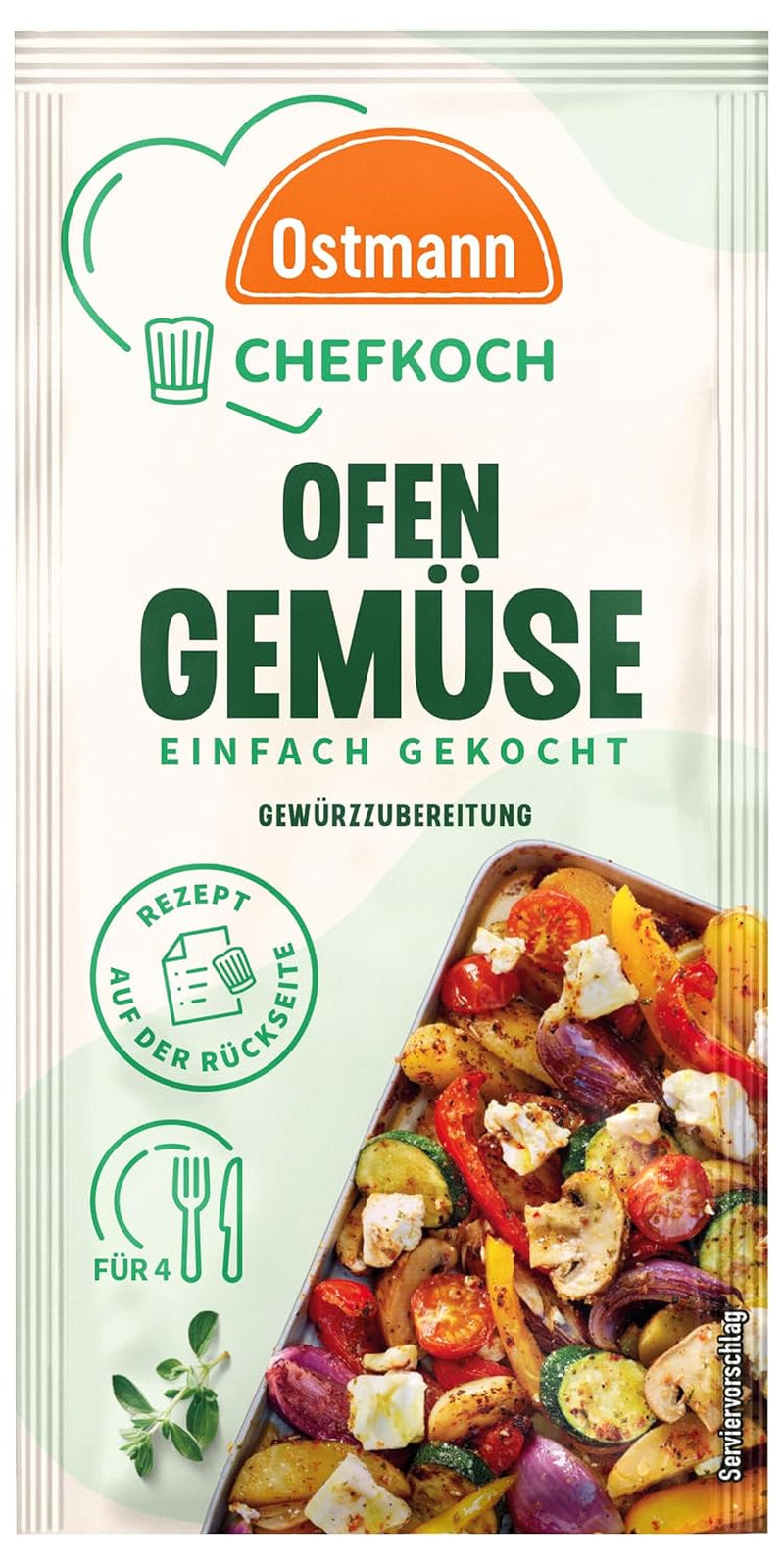 Ostmann Gewürze x Chefkoch - Ofengemüse Gewürzzubereitung | Abgestimmt auf 4 Porce | Včetně Schritt-für-Schritt-Rezept und Mengenangaben | 14 g v sáčku