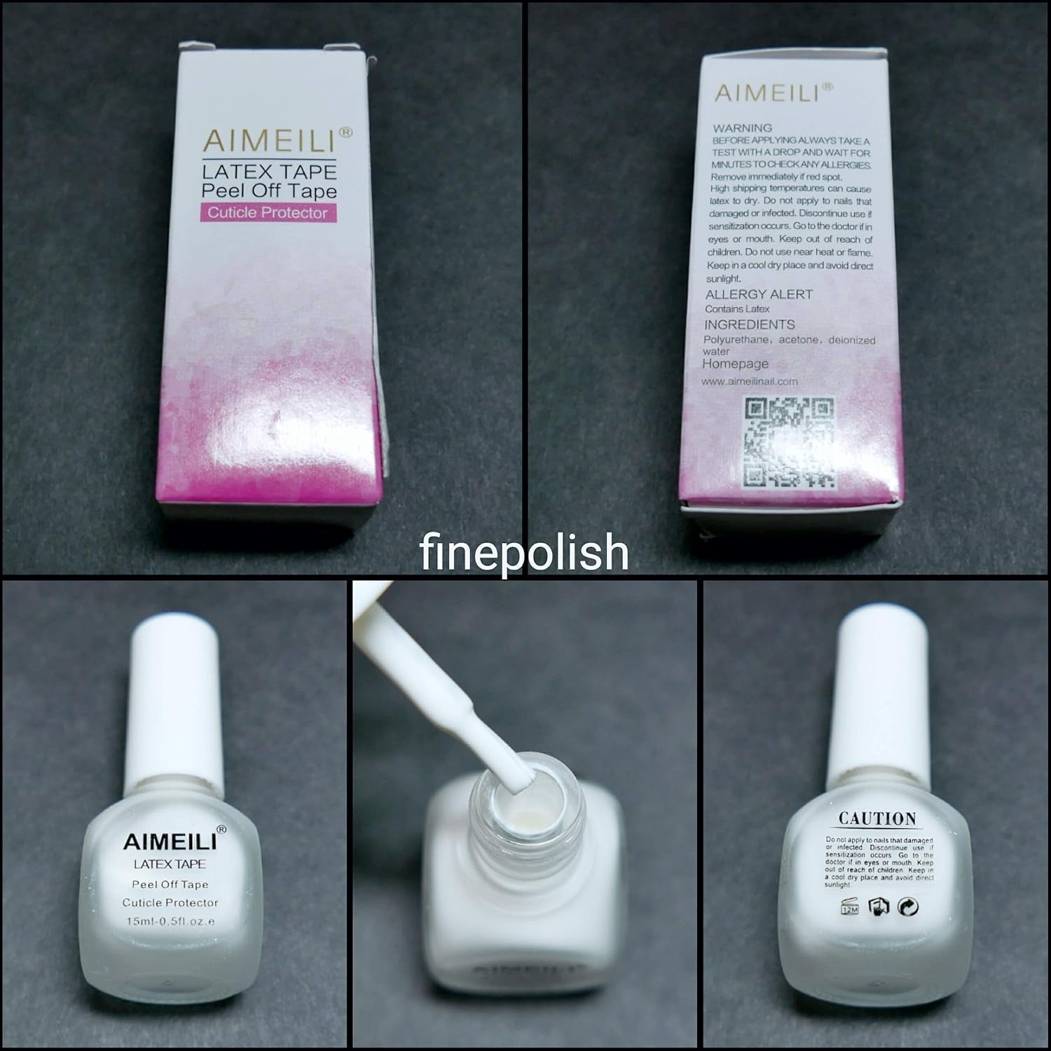 AIMEILI Latex Peel off Tape Nagellack Korrektor Hautschutz Fingerschutz Für Nail Art Palisade Geruchlos Weiß 15Ml