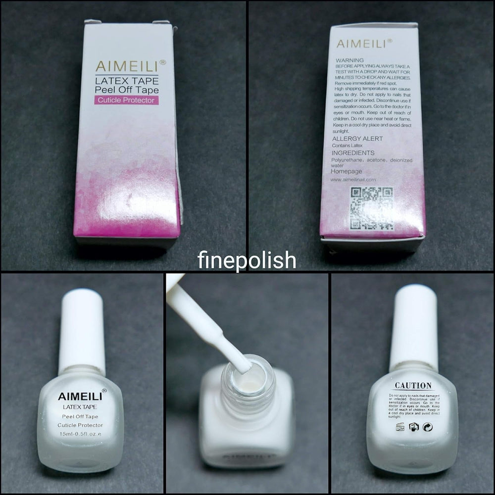 AIMEILI Latex Peel off Tape Nagellack Korrektor Hautschutz Fingerschutz Für Nail Art Palisade Geruchlos Weiß 15Ml