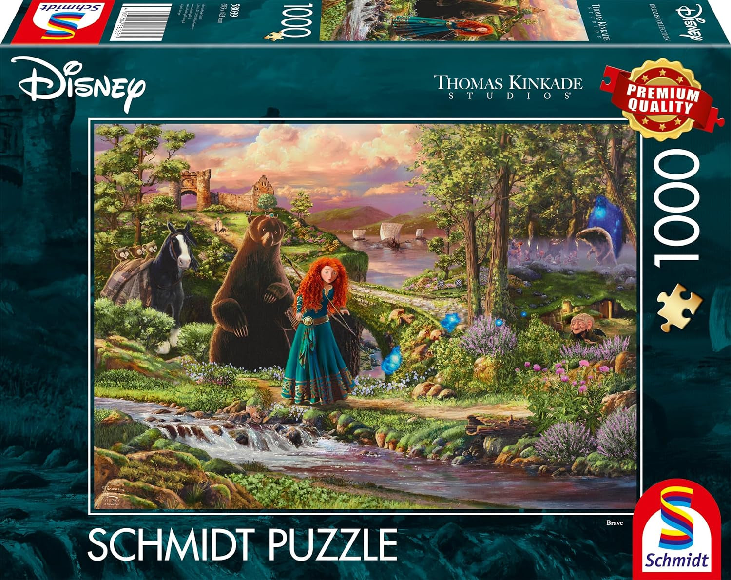 Schmidt Spiele 58039 Disney, Brave, Merida, Thomas Kinkade, puzzle jigsaw 1000 piese, multicolor Puzzle Naty Shop Titlu implicit