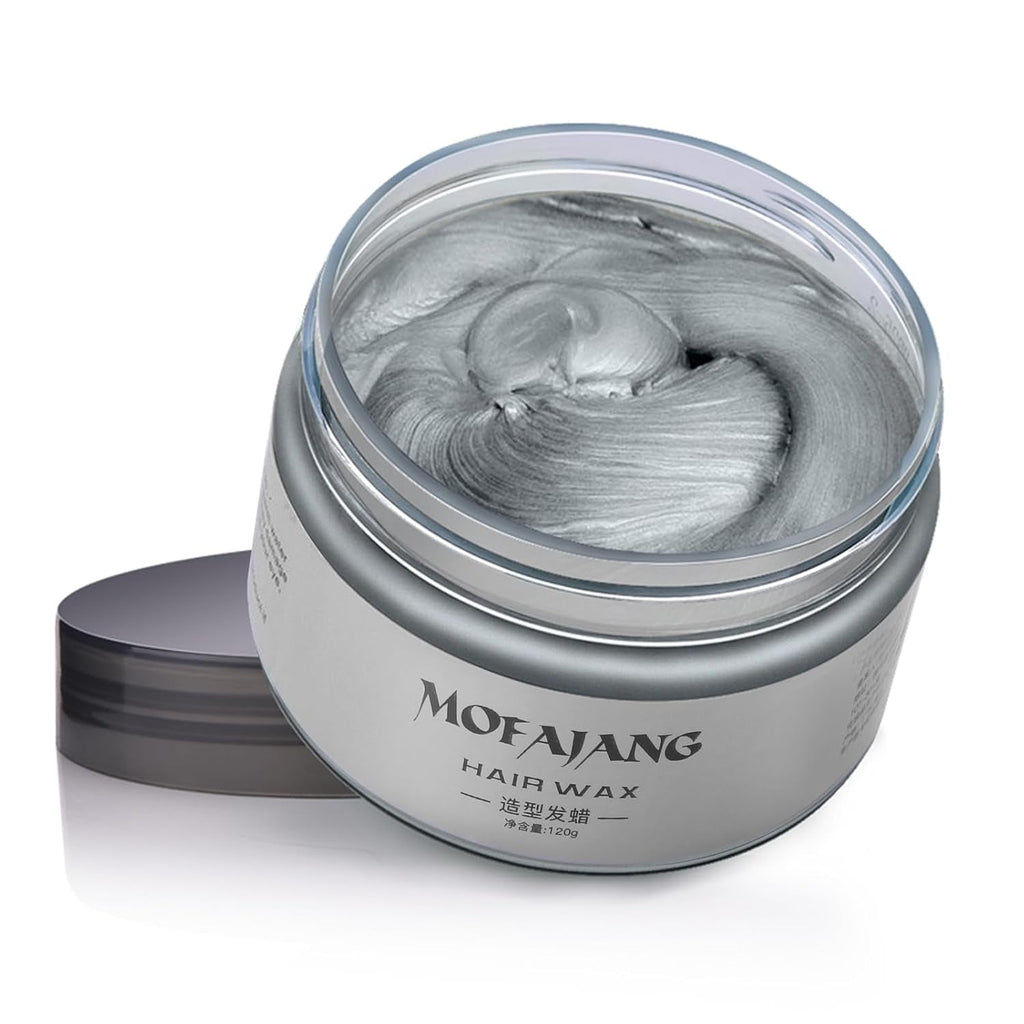 Culoarea temporară a părului Ceară Pomadă naturală, Formula de plante lavabilă Ton de păr pentru bărbați Femei, Ceară de vopsire a părului Mat pentru coafură fără grăsimi pentru petreceri, Cosplay și Halloween, 120g (Purple) Vopsea pentru par Naty Shop Gri