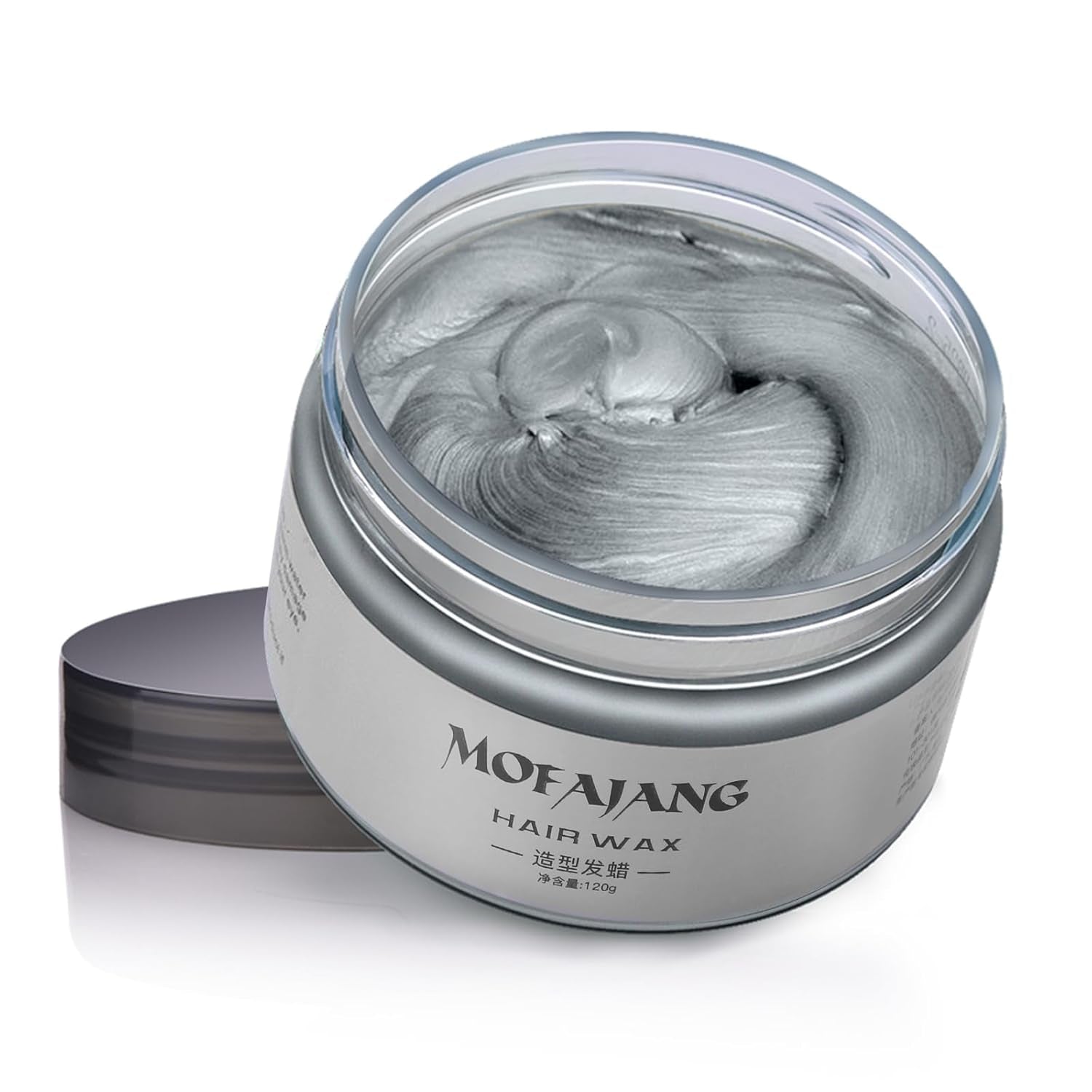 Culoarea temporară a părului Ceară Pomadă naturală, Formula de plante lavabilă Ton de păr pentru bărbați Femei, Ceară de vopsire a părului Mat pentru coafură fără grăsimi pentru petreceri, Cosplay și Halloween, 120g (Purple) Vopsea pentru par Naty Shop Gri