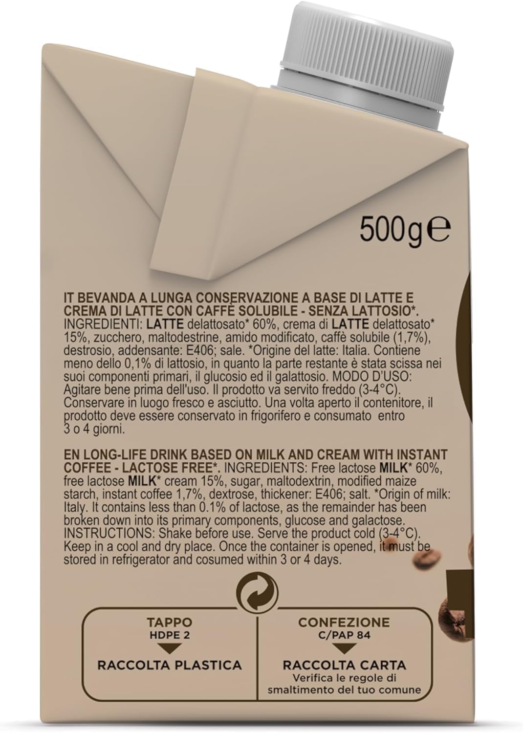 Gimoka Cream Caffè Latte Bez laktózy Bez lepku Bez konzervantů