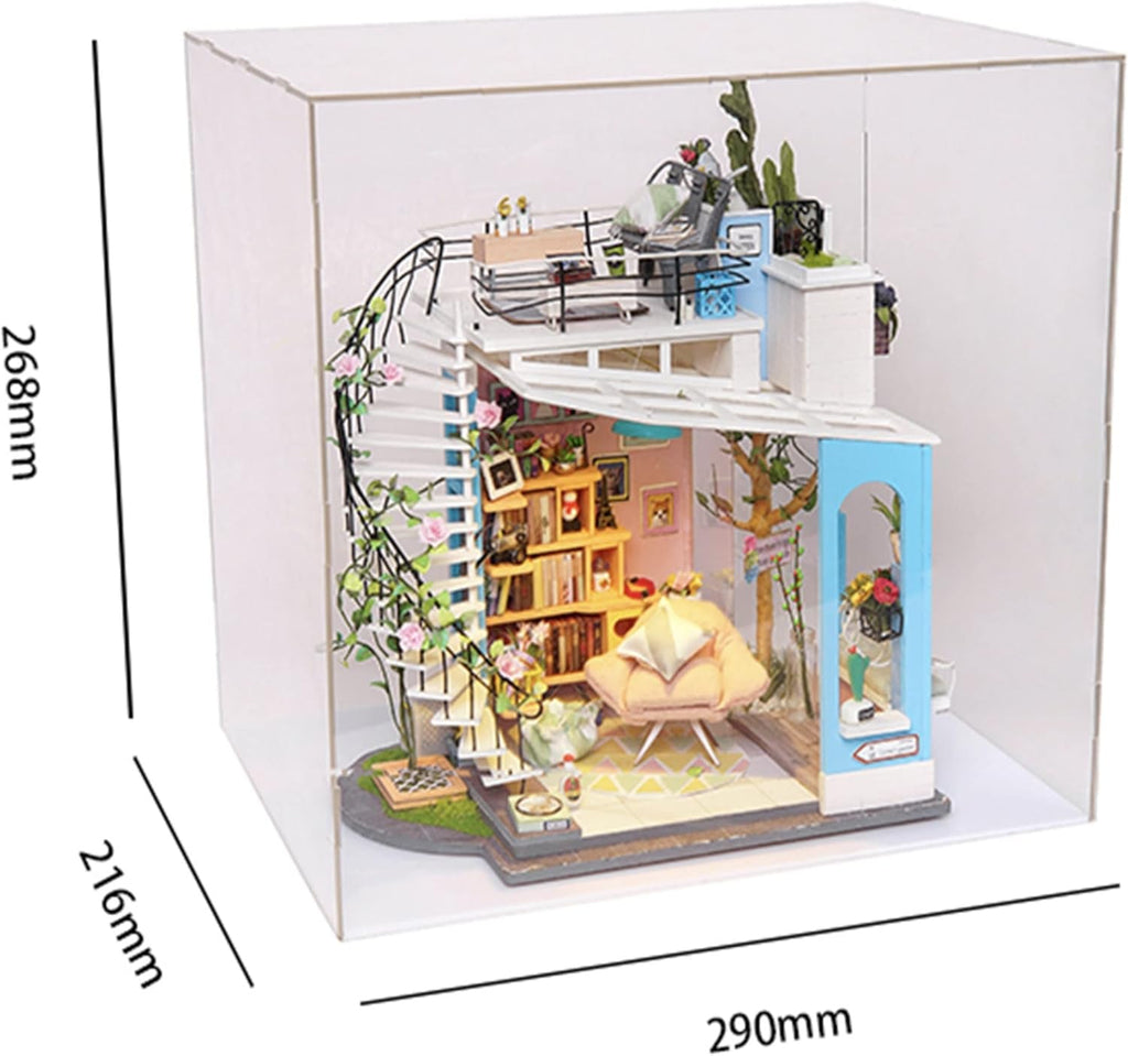 Robotime DG12 Rolife Dora'S Loft Casă de păpuși în miniatură din lemn, metal, țesătură și carton, dimensiuni: 23 X 16 X 26 cm, 248 de piese Casute de papusi Naty Shop