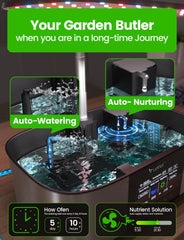 Sada hydroponického pěstebního systému LPH-Max, 21 kapslí, aplikace a WiFi, automaticky ovládaná, chytrá vnitřní zahrada s 36W LED světlem, sada pro automatické zavlažování, samoobslužná péče