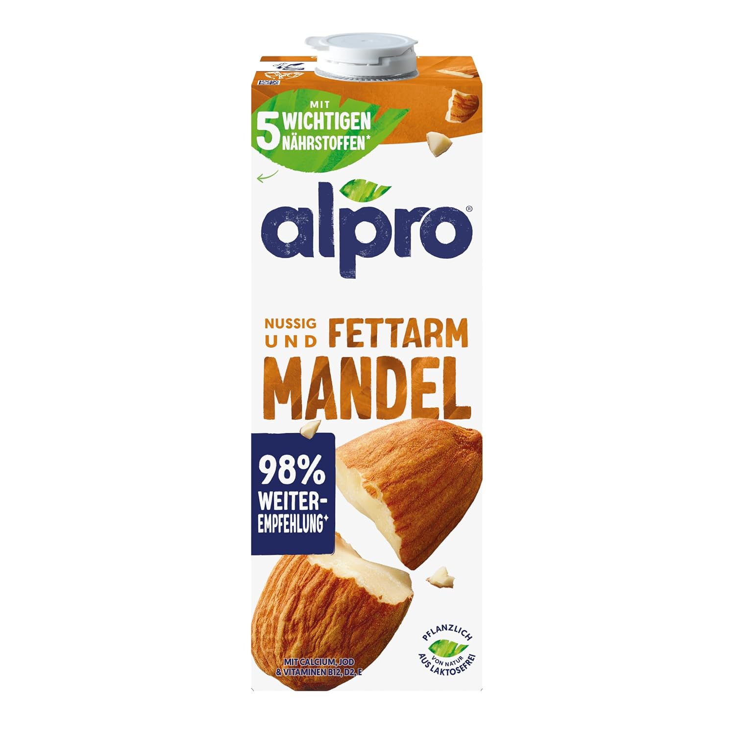 Alpro Mandeldrink bez cukru – zdroj vápníku a vitamínů