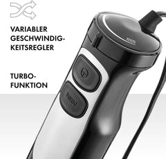 ZWILLING Stojanová baterie, Inkl. 600 Messbecher, 550 Watt, 18/8 nerezová ocel, Edelstahl/Schwarz Matka a dítě Naty Shop