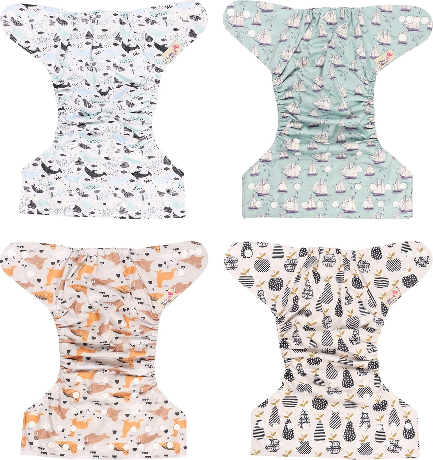 Littles a Bloomz FLP2-0406 Standard Clip opakovaně použitelná plena, 4 plenky