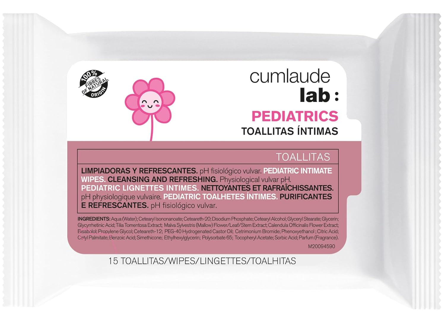 Intimní laboratorní ubrousky pro děti, 15 kusů, čistící a osvěžující, fyziologická hodnota pH