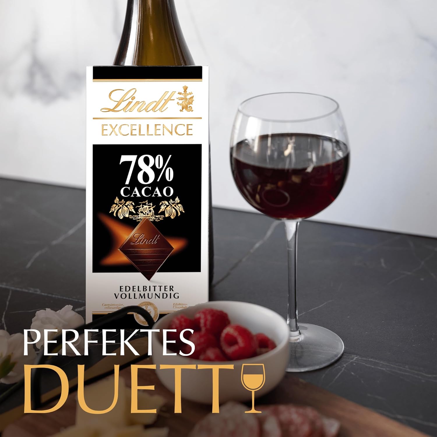 Lindt Excellence 78% kakaová tyčinka - Veganská tyčinka Intensity Cocoa 100g Ideální dárek