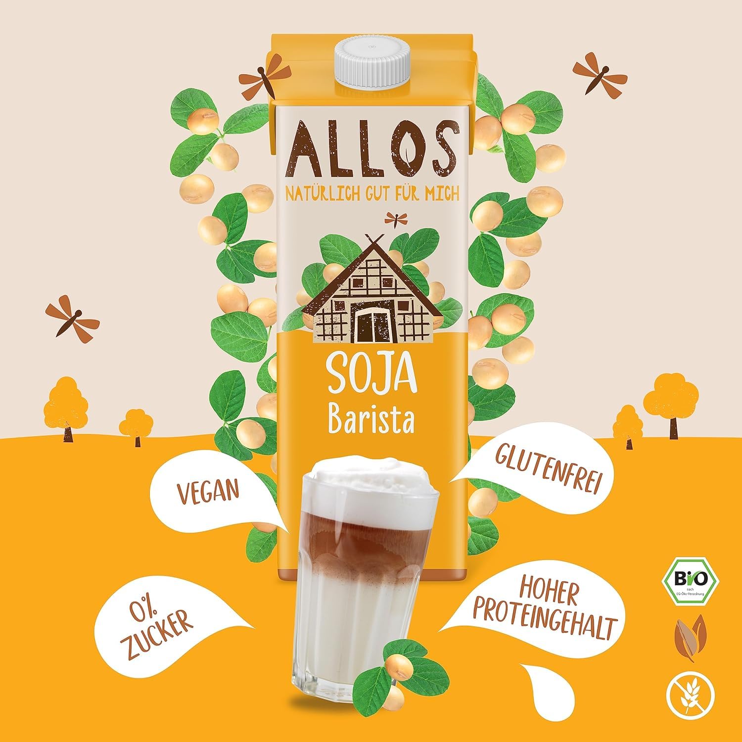 Allos Sojadrink Barista pěna pro veganskou kávu bez laktózy