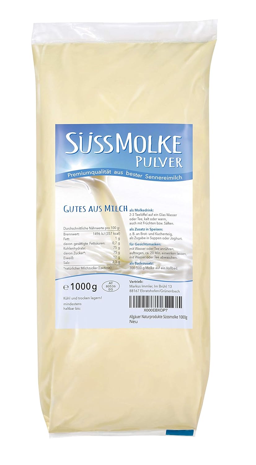 Allgauer Naturprodukte Sweet Whey Powder 1000 g - Všestranné pro nápoje