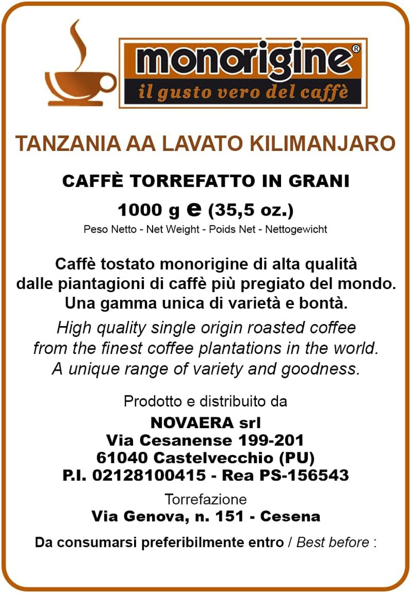 Arabica Boabe de cafea Tanzania AA Lavato Kilimanjaro - 1 Kg