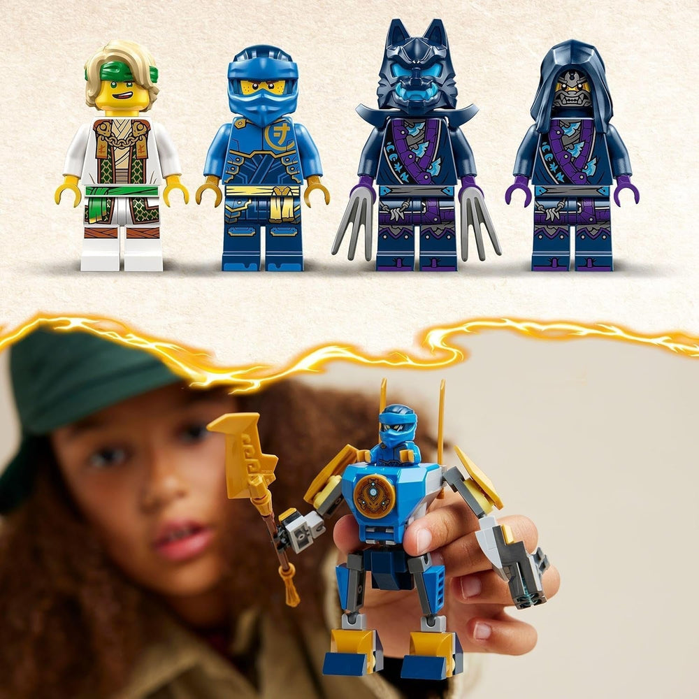 LEGO NINJAGO Jay Battle Mech, hračka ninja pro děti s figurkami, včetně minifigurky Jaye s mini katanou, akčními figurkami a robotem, malý dárek pro kreativní chlapce a dívky od 6 let 71805 Stavebnice Besuche den LEGO-Store