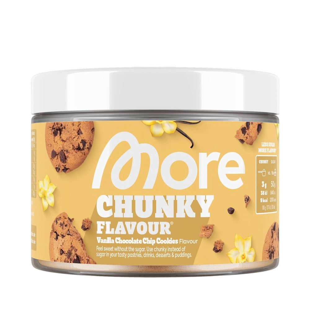 MORE Chunky Flavour, Blueberry Cheesecake, Pudră aromatizantă pentru îndulcire cu inulină și lactază, 150 grame Indulcitori Naty Shop 250 grame Fursec cu ciocolată și vanilie